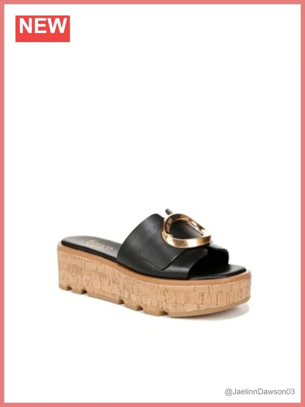 Franco Sarto Leather Platform Slide Sandals Womens